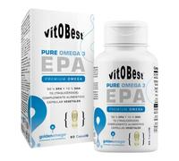 VITOBEST | Ácidos Grasos Pure Omega 3 EPA | Contribuye al funcionamiento normal del corazón, el cerebro y la visión | Alto contenido de EPA (50%) y DHA (10%) | 90 perlas