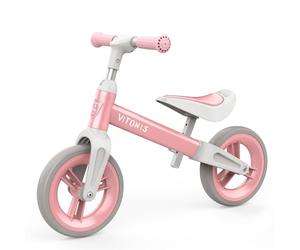 VITONIS Bicicleta sin Pedales First Bike para Niños de 1,5 - 4 años hasta 25 Kg, Volante y Sillín de Altura Ajustable, Candado para Volante, Ultraligero para Niños y Niñas,Rosa