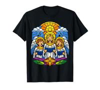 Vitral Ángel Coro Cantando Himnos Cristiano Artwork Camiseta