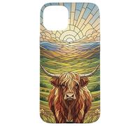 Vitral Art Highland Cow Nature Case para Amantes de la Granja Carcasa para iPhone 15 Plus
