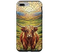Vitral Art Highland Cow Nature Case para Amantes de la Granja Carcasa para iPhone 7 Plus/8 Plus