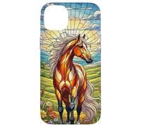 Vitral Arte Caballo Amante Granja Caso para Teléfono Carcasa para iPhone 14 Plus