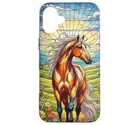 Vitral Arte Caballo Amante Granja Caso para Teléfono Carcasa para iPhone 16 Plus