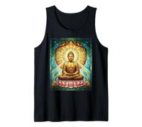 Vitral Buda Budismo Zen Meditación Espiritual Camiseta sin Mangas