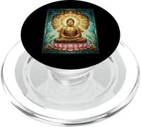 Vitral Buda Budismo Zen Meditación Espiritual PopSockets PopGrip para MagSafe