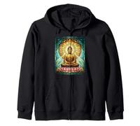 Vitral Buda Budismo Zen Meditación Espiritual Sudadera con Capucha