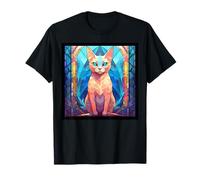 Vitral Burmilla Gato Mamá Papá Ilustración Gatito Camiseta