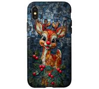 Vitral de Reno de Navidad Estética de Vacaciones Carcasa para iPhone X/XS