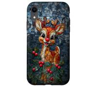 Vitral de Reno de Navidad Estética de Vacaciones Carcasa para iPhone XR