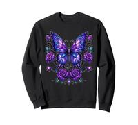 Vitral Floral Mariposa Rosa gótico Sudadera