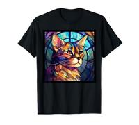 Vitral Havana Brown Gato Mamá Papá Ilustración Gatito Camiseta
