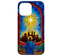 Vitral Natividad Estrella Arte Navidad Cristiano Carcasa para iPhone 13 Pro MAX
