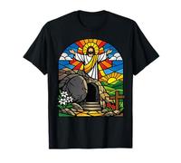 Vitral resurrección Amanecer Tumba vacía diseño de Obras de Arte Camiseta
