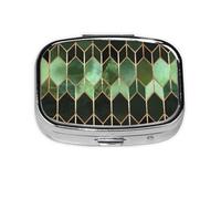 Vitral Verde Bosque, Pastillero cuadrado para bolsillo o monedero, pequeño contenedor de pastillas, organizador de pastillas de viaje