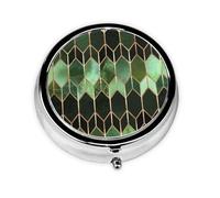 Vitral Verde Bosque, Pastillero, Pastillero redondo Pequeño contenedor de pastillas Organizador de pastillas de viaje