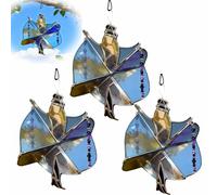 Vitrales hechos a mano, patrón de baile for vitrales "Memphis Melody", cinético acrílico, atrapasoles for decoración de interiores, ventanas, jardines, patios y porches.(B-3pcs)