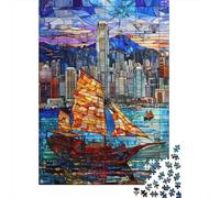 VitralesHong Kong 1000 Piezas Papel Ecológico Rompecabezas Clásicos Coleccionistas Divertido Juego Alivio del Estrés Regalos 70x50cm/1000pcs