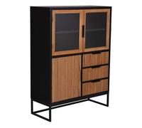 Vitrina 3 puertas y 3 cajones madera 100x40x135h cm
