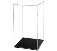 Vitrina acrílica a Prueba de Polvo de 16x8x8 Pulgadas: Caja expositora Transparente con Fondo Negro para Figuras de acción, coleccionables, trofeos y más