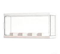 Vitrina acrílica apilable con tapa magnética, soporte protector transparente para figuras de vinilo, caja de almacenamiento a prueba de polvo para vitrinas coleccionables, transparente (blanco, 16 x