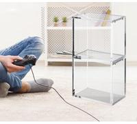 Vitrina acrílica apilable diseñada para cajas de refuerzo TCG con cierre seguro, material acrílico protector de 4 mm de grosor para almacenamiento de tarjetas a largo plazo (1)