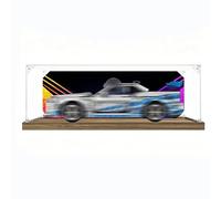 Vitrina acrílica, compatible con el set LE*GO 42210 Nis*san GT-R34 de carrera- Caja de presentación transparente y antipolvo para modelos de colección (modelo no incluido) (Wood Tone-2mm)