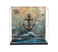 Vitrina acrílica, compatible con juegos de barco pirata del Capitán Jack Sparrow de Lego 10365, a prueba de polvo, caja de almacenamiento, compatible con 10365 (solo vitrina, kit no incluido) (fondo D