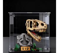 Vitrina acrílica, compatible con juegos de fósiles de dinosaurios Lego 76964, a prueba de polvo, caja de almacenamiento, compatible con 76964 (solo vitrina, kit no incluido) (negro 2 mm)