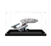 Vitrina acrílica compatible con juegos de juguetes Lego 10356 Star Trek Starship, a prueba de polvo, caja de almacenamiento, compatible con 10356 (solo caja de exhibición, kit no incluido) (negro)