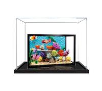 Vitrina acrílica compatible con juegos de peceras Lego 10366 de acuario tropical, a prueba de polvo, caja de almacenamiento, funda transparente, compatible con 10366 (solo caja de exhibición, kit no