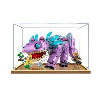 Vitrina acrílica, compatible con juegos Lego 77077 Monster Banana Man, a prueba de polvo, caja de almacenamiento, compatible con 77077 (solo caja de exhibición, kit no incluido) (madera)