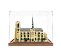 Vitrina acrílica, compatible con LE*GO 21061 Notre-Dame de París, caja de exhibición transparente, a prueba de polvo y estuche de almacenamiento coleccionable (modelo no incluido) (tono madera, 2 mm)