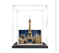 Vitrina acrílica compatible con Le-go 21064 Paris - Modelo City of Love, caja a prueba de polvo, caja transparente, caja expositora (solo vitrina) (estilo A 3 mm)