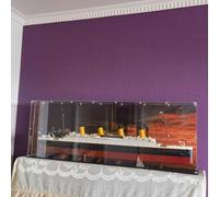 Vitrina acrílica, compatible con Lego 10294 Titanic, resistente al polvo, a los rayos UV y transparente 10294 (solo vitrina, kit no incluido) (fondo de 3 mm)