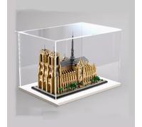 Vitrina acrílica compatible con Lego 21061 Catedral de Notre Dame en París, modelo de protección, a prueba de polvo, modelo de regalo, transparente, compatible con Lego (solo vitrina) (base blanca)