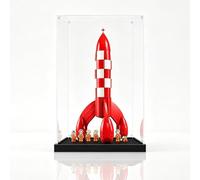 Vitrina acrílica compatible con Lego 21367 The Adventures of Tintin: The Moon Rocket, funda transparente a prueba de polvo para proteger el modelo (solo vitrina) (negro)