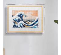 Vitrina acrílica, compatible con Lego 31208 Surfing, marco de fotos, caja expositora, transparente, a prueba de polvo, resistente a los rayos UV (solo vitrina, kit no incluido)