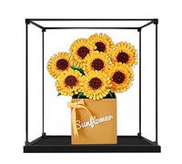 Vitrina acrílica, compatible con Lego 40524, juego de caja de juguetes de flores de girasol, juego de caja a prueba de polvo, caja de almacenamiento, compatible con Lego 40524 (solo vitrina, kit no