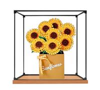 Vitrina acrílica, compatible con Lego 40524, juego de caja de juguetes de flores de girasol, juego de caja a prueba de polvo, caja de almacenamiento, compatible con Lego 40524 (solo vitrina, kit no