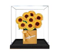 Vitrina acrílica, compatible con Lego 40524 Kit de caja de juguetes de flores, juego de caja a prueba de polvo, caja de almacenamiento, compatible con Lego 40524 (solo vitrina, kit no incluido) (negro