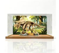 Vitrina acrílica compatible con Lego 77985 Dinosaur Fossil: Triceratops, funda transparente a prueba de polvo para proteger el modelo (solo vitrina) (fondo B)