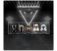 Vitrina acrílica, compatible con Lego Helmet 75277 75304 75327 75408, kit de caja expositora, a prueba de polvo, resistente a los rayos UV transparente (solo vitrina, kit no incluido)