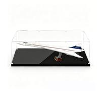 Vitrina acrílica de alta calidad, compatible con LE*GO 10318 Concorde - Caja de almacenamiento transparente a prueba de polvo, cubierta antipolvo para modelos y figuras (modelo no incluido) (negro)