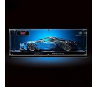 Vitrina acrílica de alta calidad para LEGO Technic 42083 Buga*tti Chiron - Caja de almacenamiento transparente a prueba de polvo para modelo y coleccionables (solo vitrina)