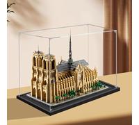 Vitrina acrílica, diseñada para Lego 21061 modelo Notre Dame de Paris, vitrina a prueba de polvo, utilizada para proteger el modelo coleccionable (juegos de LEGO no incluidos) (negro-2 mm)