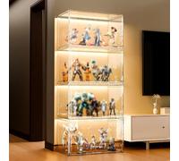 Vitrina acrílica, gabinete de curiosidades de gran capacidad con puerta abatible, vitrina de figuras fácil de instalar para coleccionables y recuerdos