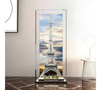 Vitrina acrílica grande para Le-Go 10307 Torre Eiffel, 60 x 60 x 155 cm, caja de almacenamiento con fondo pintado a prueba de polvo (solo vitrina, 3 mm)