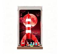 Vitrina acrílica gruesa para LE*GO 21367 The Adventures of Tintin: Moon Rocket, resistente a los arañazos y al polvo, caja de exhibición para colección y regalo (fondo-3 mm)