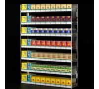 Vitrina acrílica montada en la pared, estante de 3 niveles para cigarrillos, ideal para supermercados y tiendas de conveniencia, organizar productos y aumentar las ventas
