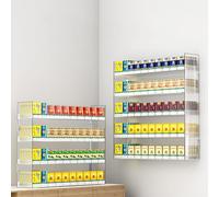 Vitrina acrílica montada en la pared, estante de 3 niveles para cigarrillos, ideal para supermercados y tiendas de conveniencia, organizar productos y aumentar las ventas